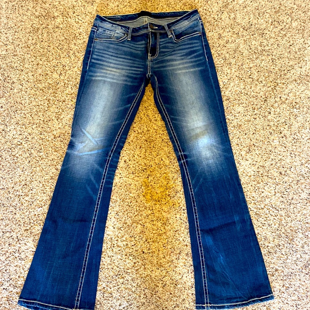 Buckle Black Boot Cut Jeans